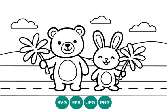 Cute Bear and Rabbit Graphics: Sweet Illustrations