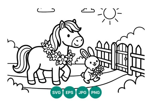 Cute Pony and Bunny with Flowers: A Designer's Review