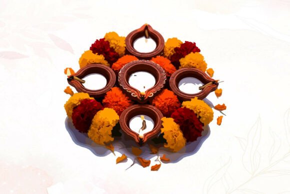 Diwali Diyas & Marigold Graphics: A Designer's Review