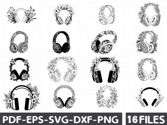 Headphones and Flowers SVG: Graphics for Creative Projects