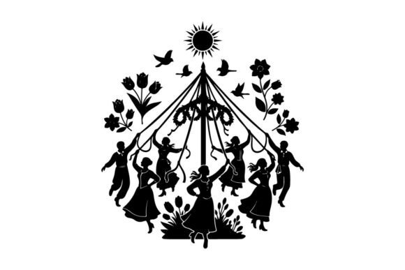Maypole Dance Graphics & Illustrations Review
