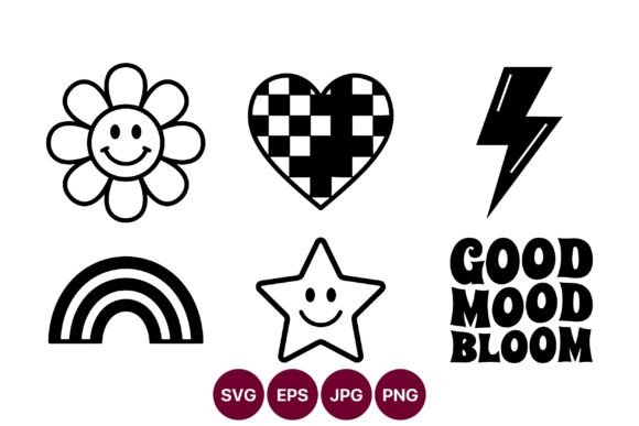 Vector Icons Set Flowers and Symbols