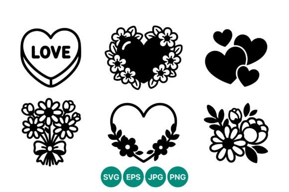 Vector Love Heart Flowers: Graphics & Illustrations Review